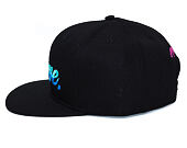 Pink Dolphin Wave Black Snapback Cap