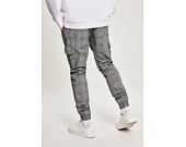Urban Classics TB3138 AOP Glencheck Cargo Jog Pants White/Black