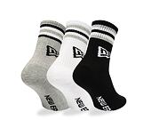 New Era Retro stripe Crew 3Pack Socks