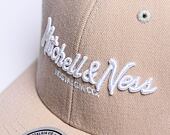 Mitchell & Ness Pinscript Classic Red Branded Wheat Cap