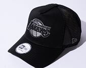 New Era 9FORTY Trucker NBA Black on Black Team Logo Los Angeles Lakers Snapback Cap