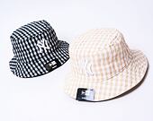 New Era MLB Womens Gingham Tapered Bucket New York Yankees Stone Hat