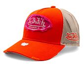 Kšiltovka Von Dutch Trucker Kalmar - Cotton Twill - Orange/Pink