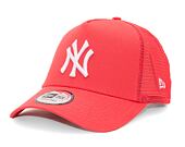 Kšiltovka New Era 9FORTY A-Frame Trucker MLB League Essential New York Yankees Lava Red / White / La