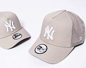 Kšiltovka New Era 9FORTY A-Frame Trucker MLB - New York Yankees - Stone / White