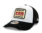 Kšiltovka New Era - Buffalo Patch Distress 9FORTY Trucker - White / Black
