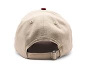 Kšiltovka New Era - Branded Linen 9FORTY - Stone / Cherry