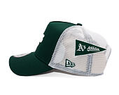 Kšiltovka New Era - MLB Mesh Patch 9FORTY Trucker - Oakland Athletics - Dark Green