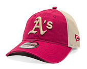 Kšiltovka New Era - MLB Washed Mesh 9TWENTY - Oakland Athletics - Cherry / Stone