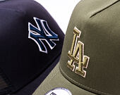 Kšiltovka New Era - MLB Outline 9FORTY Trucker - LA Dodgers - New Olive