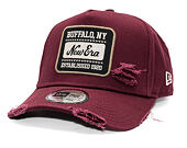 Kšiltovka New Era - Buffalo Distressed Patch 9FORTY A-Frame - Burgundy