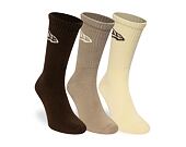 Socks New Era - Flag Crew Socks 3pk - Cream / Beige / Brown