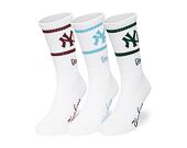 Socks New Era - MLB Crew Socks 3pk - NY Yankees - White
