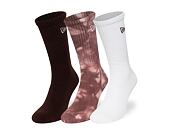 Socks New Era - Tie dye Crew Socks 3pk - Brown / Tie Dye / White