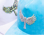 Kšiltovka Reflection Luxury Velvet Rhinostones Baby Blue