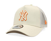 Cap New Era - MLB Outline 9FORTY A-Frame Trucker - NY Yankees - Cream / Orange