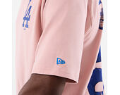 Tee New Era - MLB Cap Graphic Oversized Tee - LA Dodgers - Pink Rouge
