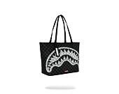 Bag Sprayground - Black And White Drip Check Shark Tote