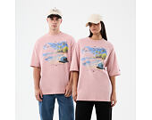 Tee New Era - Branded Beach Graphic Oversized Tee - Pink Rouge