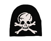 Beanie Ed Hardy - Unisex Skull Vegan Leather Applique Beanie - Black