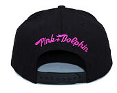 Pink Dolphin Wave Black Snapback Cap