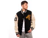 Bunda New Era Script Logo Varsity Jacket Black / Off White