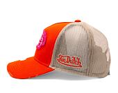 Kšiltovka Von Dutch Trucker Kalmar - Cotton Twill - Orange/Pink