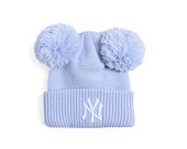 Dětský kulich New Era - Medium Knit Double Pom Beanie - NY Yankees - Pastel Blue
