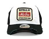 Kšiltovka New Era - Buffalo Patch Distress 9FORTY Trucker - White / Black