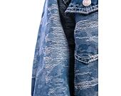 Bunda Karl Kani - Og K Distress Camo Os Denim Jacket - medium blue