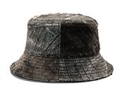 Klobouk Kangol - Denim Mashup Bucket - Black Trompe L'Oeil