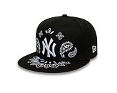 Kšiltovka New Era - MLB Paisley Bandana 59FIFTY - NY Yankees - Black