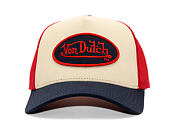 Kšiltovka Von Dutch - Trucker - Classic Logo - Beige/Navy/Red