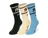 Socks New Era - MLB Crew Socks 3pk - NY Yankees - Green / Cream / Blue