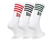 Socks New Era - Stripe Crew Socks 3pk - White