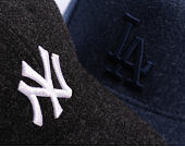 Cap New Era - MLB Melton Wool 9FORTY - NY Yankees - Black / White