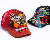 Cap Ed Hardy - Brave Hearts 6 Panel Metallic Trucker Cap - Samba
