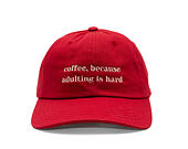 Kšiltovka 8by8 - Dadcap - "coffee, because adulting is hard" - Cranberry