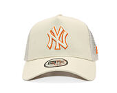 Cap New Era - MLB Outline 9FORTY A-Frame Trucker - NY Yankees - Cream / Orange