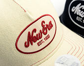 Womens Cap New Era - Branded Denim Oval Logo 9FORTY M-CROWN A-Frame Trucker - Cream