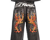 Pants Ed Hardy - Embroidered Angel Xxtra Fit Jeans - Distressed Black Wash
