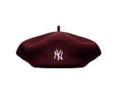 Womens Beret New Era - MLB Wool Script Beret - NY Yankees - Burgundy
