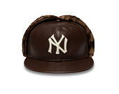 Cap New Era - MLB IMAGE DROP Leather Dog-Ear 59FIFTY - NY Yankees - Deep Auburn