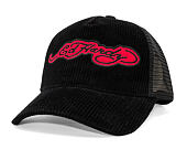 Cap Ed Hardy - Embroidery Applique Cord 5 Panel Trucker Cap - Black