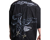 Shirt Ed Hardy - Mens Eagle And Stars Relaxed Denim Shirt - Black