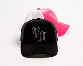 Womens Cap Von Dutch - Baseball - Velvet Rhinestone Logo - Black
