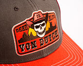 Cap Von Dutch - Dead Or Alive Skull Patch Premium Semi Curve - Red / Grey / Orange