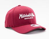 Mitchell & Ness Pinscript Redline Snapback Branded Burgundy / White Cap