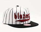 Mitchell & Ness NBA Retro Pinstripe Snapback Hwc Portland Trail Blazers White Cap