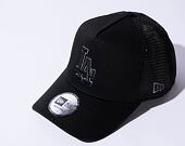 New Era 9FORTY Trucker MLB Black on Black Team Logo Los Angeles Dodgers Snapback Cap
